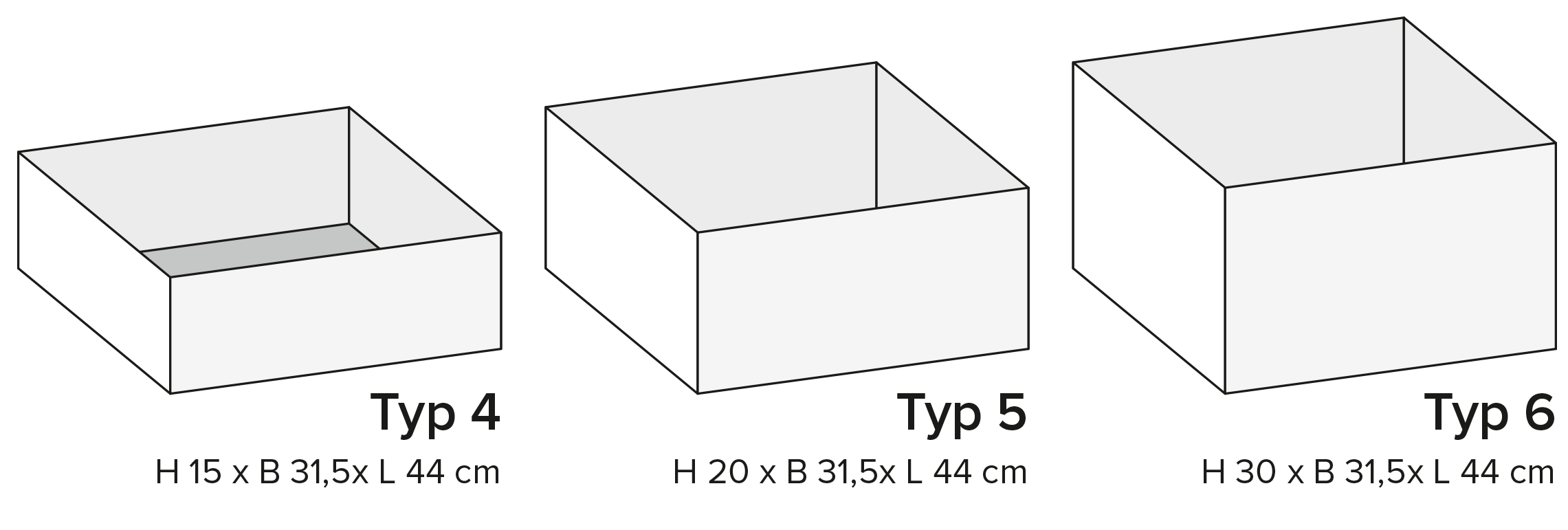 Tresorfächer in 3 Größen 4-5